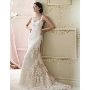 NEW MARTIN THORNBURG vintage lace wedding dress in ivory